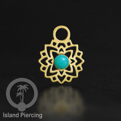 Body Jewelry Charm, Liontin kecil Stainless ,Liontin anting charm, warna gold dengan epoxy