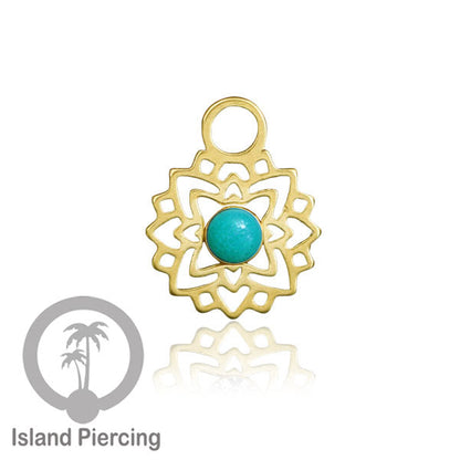Body Jewelry Charm, Liontin kecil Stainless ,Liontin anting charm, warna gold dengan epoxy