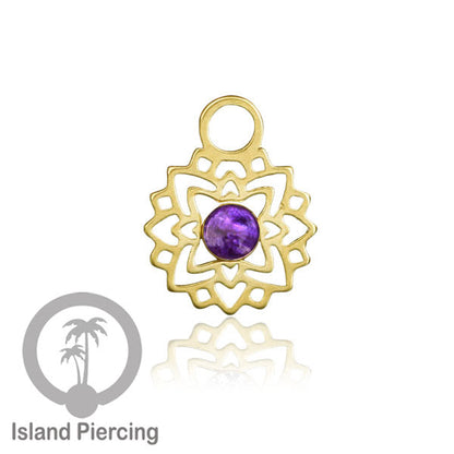 Body Jewelry Charm, Liontin kecil Stainless ,Liontin anting charm, warna gold dengan epoxy
