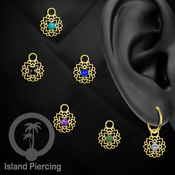 Body Jewelry Charm, Liontin kecil Stainless ,Liontin anting charm, warna gold dengan epoxy