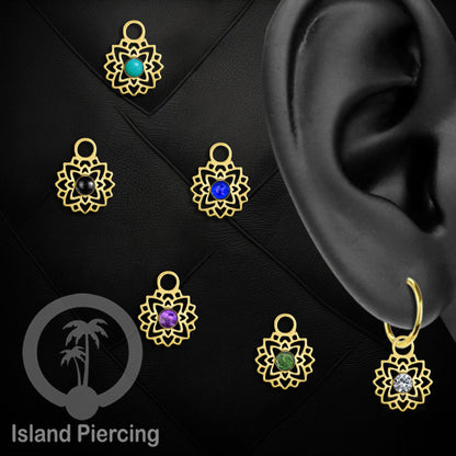 Body Jewelry Charm, Liontin kecil Stainless ,Liontin anting charm, warna gold dengan epoxy