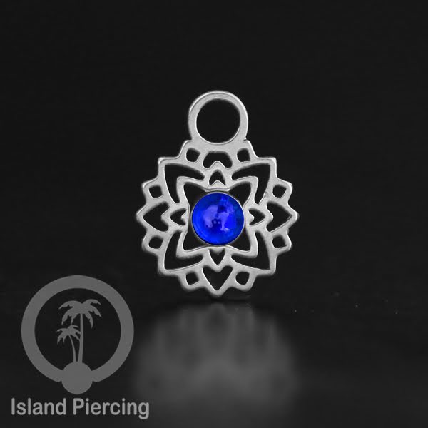 Body Jewelry Charm, Liontin kecil Stainless ,Liontin anting charm, warna silver dengan epoxy