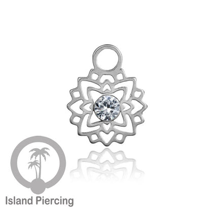 Body Jewelry Charm, Liontin kecil Stainless ,Liontin anting charm, warna silver dengan epoxy