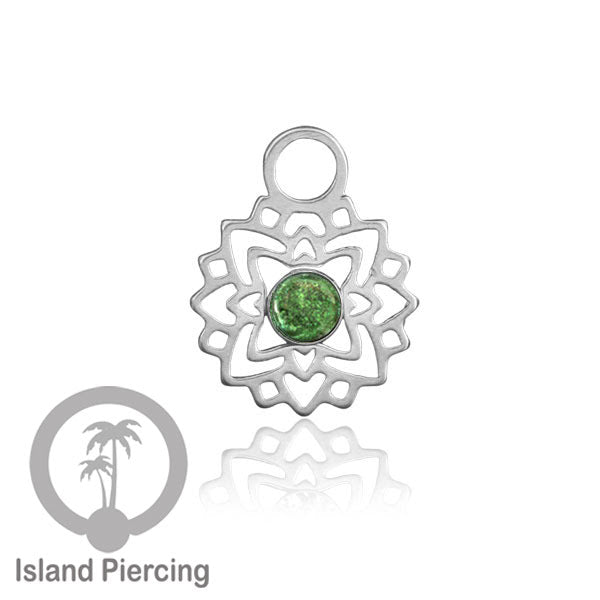 Body Jewelry Charm, Liontin kecil Stainless ,Liontin anting charm, warna silver dengan epoxy