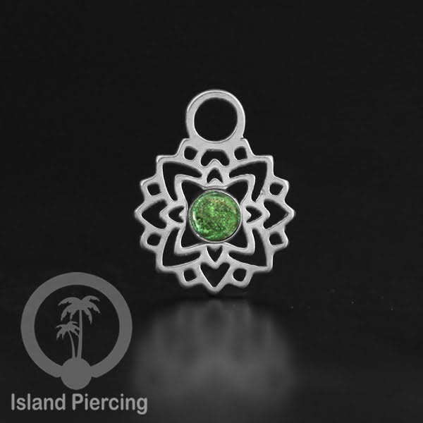 Body Jewelry Charm, Liontin kecil Stainless ,Liontin anting charm, warna silver dengan epoxy
