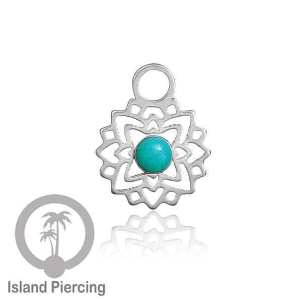 Body Jewelry Charm, Liontin kecil Stainless ,Liontin anting charm, warna silver dengan epoxy