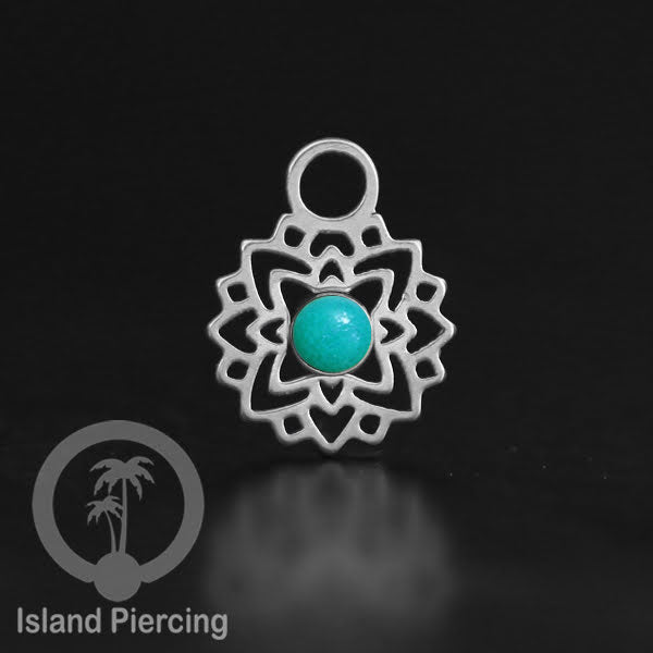 Body Jewelry Charm, Liontin kecil Stainless ,Liontin anting charm, warna silver dengan epoxy