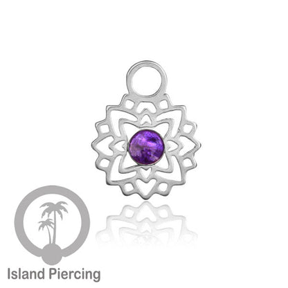 Body Jewelry Charm, Liontin kecil Stainless ,Liontin anting charm, warna silver dengan epoxy