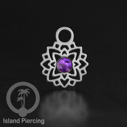 Body Jewelry Charm, Liontin kecil Stainless ,Liontin anting charm, warna silver dengan epoxy