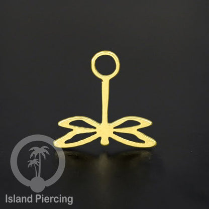 Piercing Charm Liotin Stainless warna gold yang bisa pasang di Tindik dasar semua model tersedia di toko Island Piercing