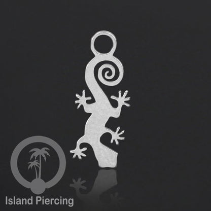 Piercing Charm Liotin Stainless warna silver yang bisa pasang di Tindik dasar semua model tersedia di toko Island Piercing