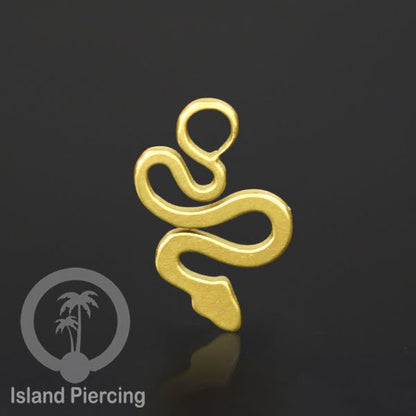Piercing Charm Liotin Stainless warna gold yang bisa pasang di Tindik dasar semua model tersedia di toko Island Piercing