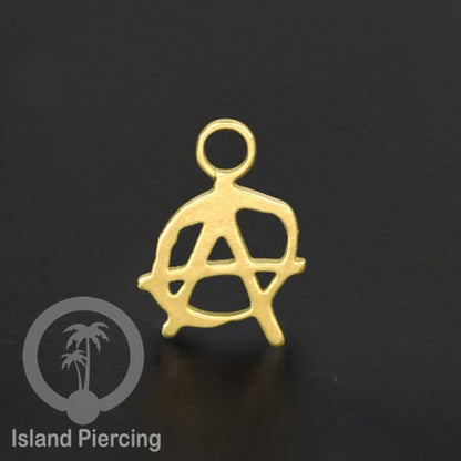 Piercing Charm Liotin Stainless warna gold yang bisa pasang di Tindik dasar semua model tersedia di toko Island Piercing