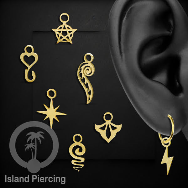 Jewelry Charm, Liontin stainless kecil, steel charm, Liontin perhiasan anting, warna gold.