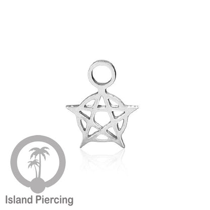 Body Jewelry Charm, Liontin stainless kecil, steel charm, Liontin perhiasan anting, warna silver.