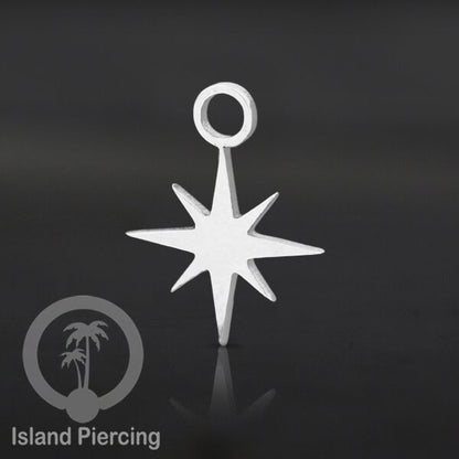 Body Jewelry Charm, Liontin stainless kecil, steel charm, Liontin perhiasan anting, warna silver.