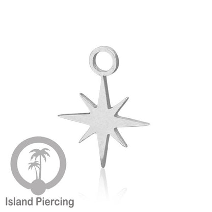 Body Jewelry Charm, Liontin stainless kecil, steel charm, Liontin perhiasan anting, warna silver.
