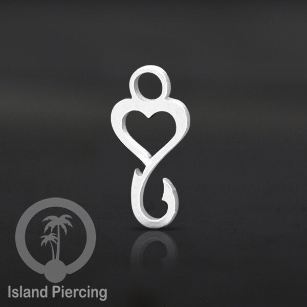 Body Jewelry Charm, Liontin stainless kecil, steel charm, Liontin perhiasan anting, warna silver.