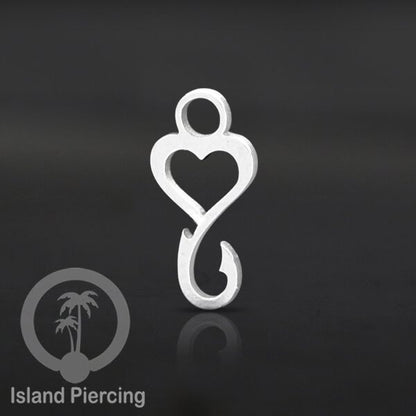 Body Jewelry Charm, Liontin stainless kecil, steel charm, Liontin perhiasan anting, warna silver.