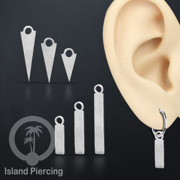 Body jewelry charm sebagai spike warna silver, untuk dekorasi anting tindik dan perhiasan biasa.