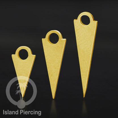 Body jewelry charm sebagai spike warna gold, untuk dekorasi anting tindik dan perhiasan biasa.
