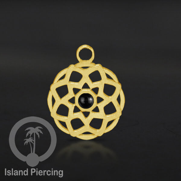 Liontin perhiasan stainless, steel body jewelry charm, Liontin anting dan gelang warna gold.