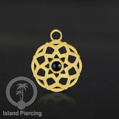 Liontin perhiasan stainless, steel body jewelry charm, Liontin anting dan gelang warna gold.