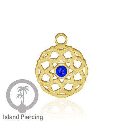 Liontin perhiasan stainless, steel body jewelry charm, Liontin anting dan gelang warna gold.