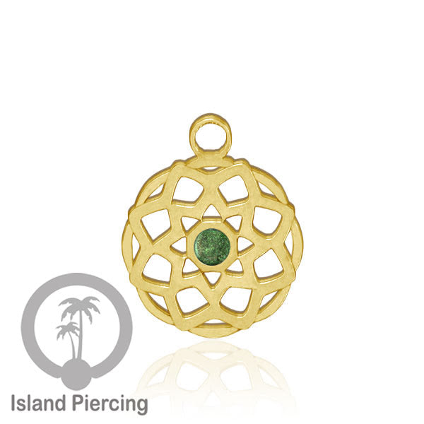 Liontin perhiasan stainless, steel body jewelry charm, Liontin anting dan gelang warna gold.