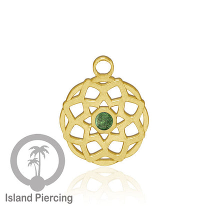 Liontin perhiasan stainless, steel body jewelry charm, Liontin anting dan gelang warna gold.
