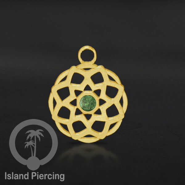 Liontin perhiasan stainless, steel body jewelry charm, Liontin anting dan gelang warna gold.