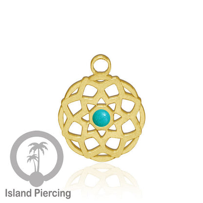 Liontin perhiasan stainless, steel body jewelry charm, Liontin anting dan gelang warna gold.