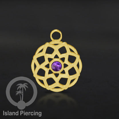 Liontin perhiasan stainless, steel body jewelry charm, Liontin anting dan gelang warna gold.