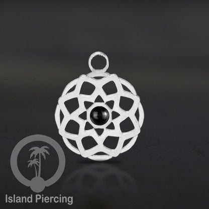 Liontin perhiasan stainless, steel body jewelry charm, Liontin anting dan gelang warna silver.