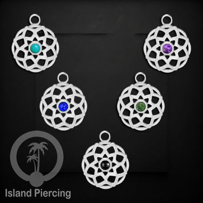 Liontin perhiasan stainless, steel body jewelry charm, Liontin anting dan gelang warna silver.