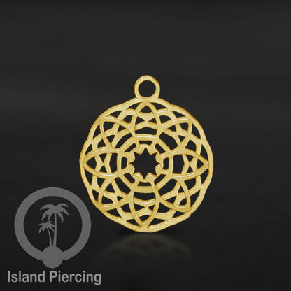 Body Jewelry Charm, liotin kecil, Stainless charm, steel charm, bracelet charm, warna gold.
