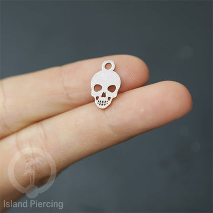 Body Jewelry Charm Stainless Liotin model Halloween Gothic jewelry warna silver, tengkorak sihir peti...