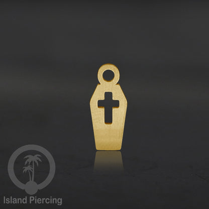 Body Jewelry Charm Stainless Liotin model Halloween Gothic jewelry warna gold, tengkorak sihir peti...
