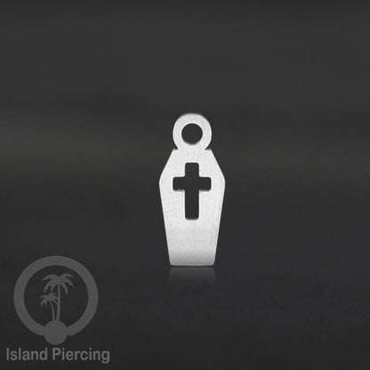 Body Jewelry Charm Stainless Liotin model Halloween Gothic jewelry warna silver, tengkorak sihir peti...