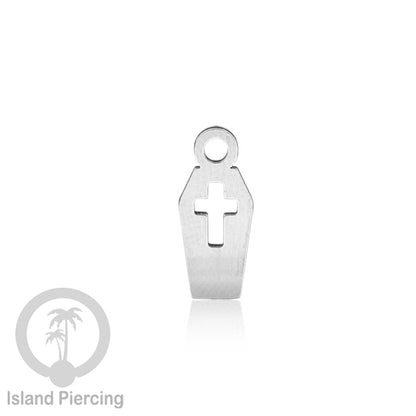 Body Jewelry Charm Stainless Liotin model Halloween Gothic jewelry warna silver, tengkorak sihir peti...