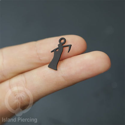 Body Jewelry Charm Stainless Liotin model Halloween Gothic jewelry warna hitam, tengkorak sihir peti...