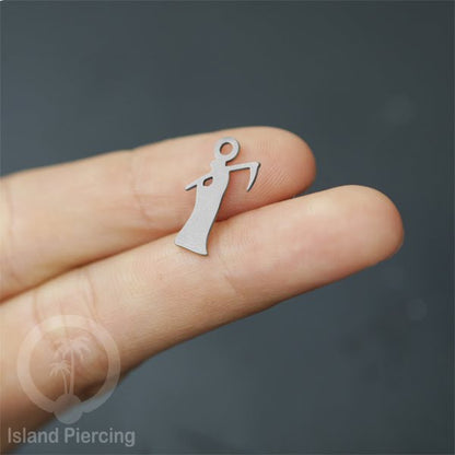 Body Jewelry Charm Stainless Liotin model Halloween Gothic jewelry warna silver, tengkorak sihir peti...