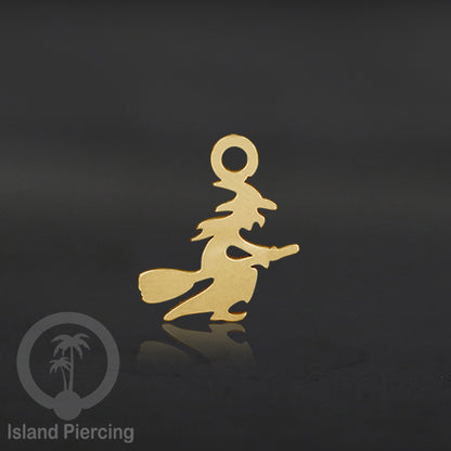 Body Jewelry Charm Stainless Liotin model Halloween Gothic jewelry warna gold, tengkorak sihir peti...