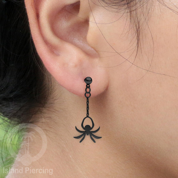 Pesona Perhiasan Tubuh Stainless Liotin model Halloween Perhiasan Gotik warna hitam, tengkorak sihir peti...