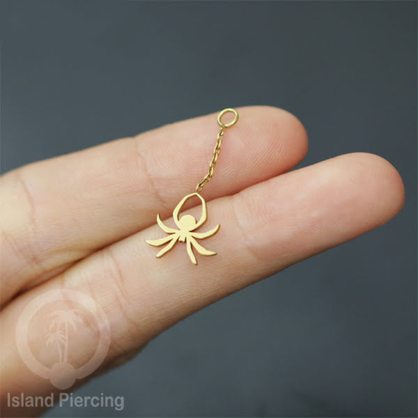 Body Jewelry Charm Stainless Liotin model Halloween Gothic jewelry warna gold, tengkorak sihir peti...