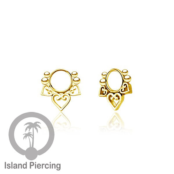 Piercing Charm Liotin Stainless warna silver &amp; gold yang tertutup khusus Stacking ring model segment ring yang di pasang banyak.