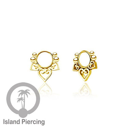 Piercing Charm Liotin Stainless warna silver &amp; gold yang tertutup khusus Stacking ring model segment ring yang di pasang banyak.