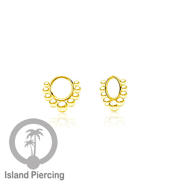 Piercing Charm Liotin Stainless warna silver &amp; gold yang tertutup khusus Stacking ring model segment ring yang di pasang banyak.