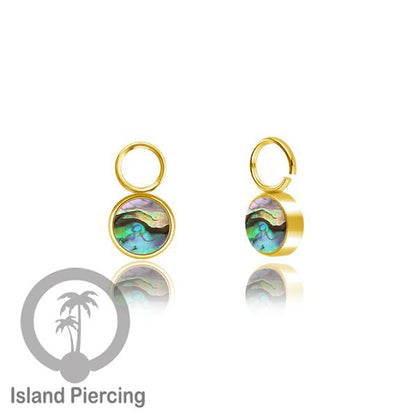 Piercing Charm yang Liotin Stainless manis warna gold dengan batu kecil pilihan warna