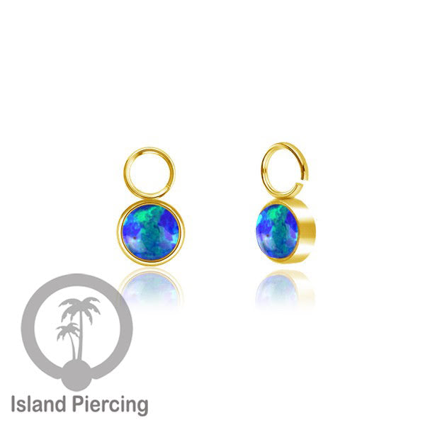 Piercing Charm yang Liotin Stainless manis warna gold dengan batu kecil pilihan warna